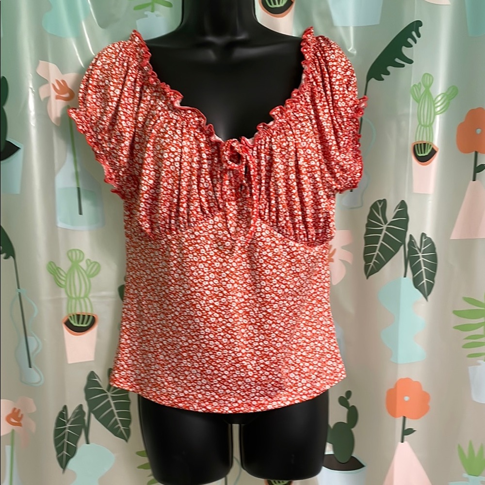 Floral Ruffle Top - Picture 1 of 5